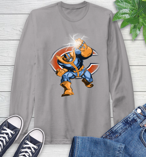 Chicago Bears NFL Football Thanos Avengers Infinity War Marvel Long Sleeve T-Shirt 6