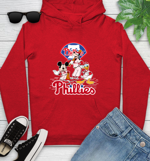 MLB Philadelphia Phillies Mickey Mouse Donald Duck Goofy Baseball T Shirt Youth Hoodie 12