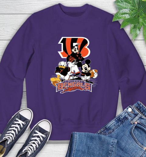 NFL Cincinnati Bengals Mickey Mouse Donald Duck Goofy Football Shirt Sweatshirt 4