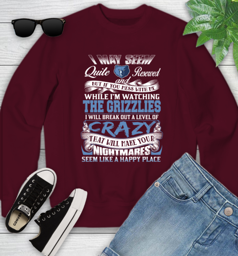 Memphis Grizzlies NBA Basketball Don't Mess With Me While I'm Watching My Team Youth Sweatshirt 4