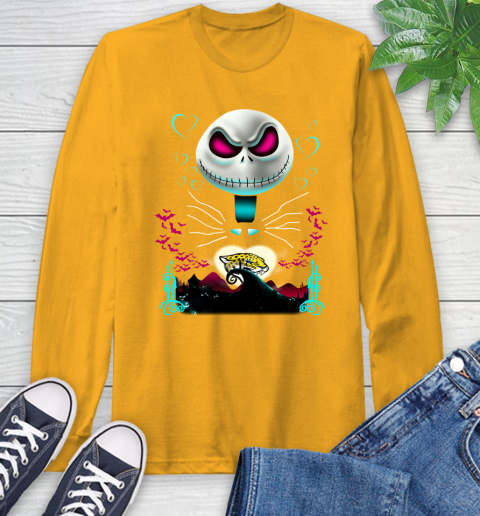 NFL Jacksonville Jaguars Jack Skellington Sally The Nightmare Before Christmas Football Long Sleeve T-Shirt 2