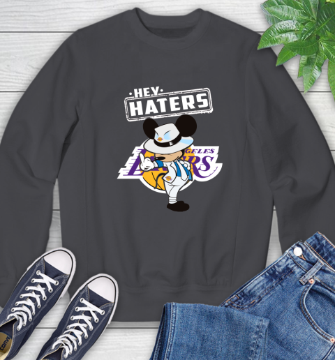 NBA Hey Haters Mickey Basketball Sports Los Angeles Lakers Sweatshirt 6