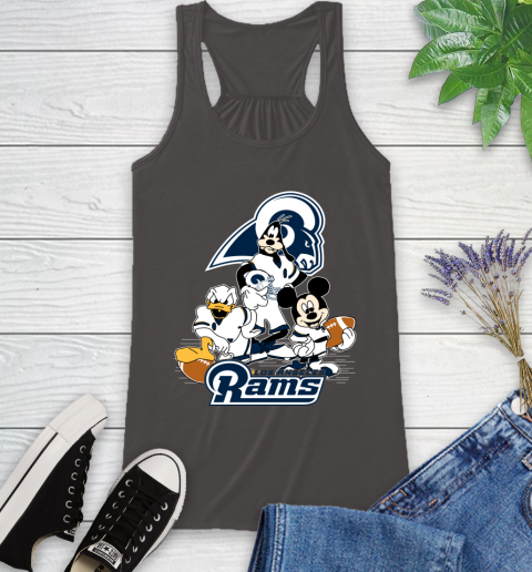 NFL Los Angeles Rams Mickey Mouse Donald Duck Goofy Football Shirt Racerback Tank 11