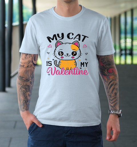 My Cat Is My Valentine Vintage Women Men Valentines Day T-Shirt 13