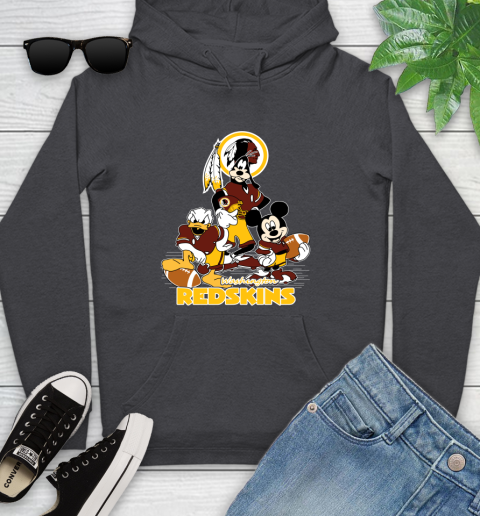 NFL Washington Redskins Mickey Mouse Donald Duck Goofy Football Shirt Youth Hoodie 8