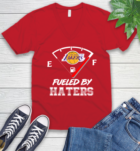 Los Angeles Lakers NBA Basketball Fueled By Haters Sports V-Neck T-Shirt 6