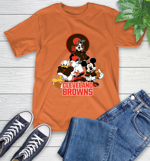 NFL Cleveland Browns Mickey Mouse Donald Duck Goofy Football Shirt T-Shirt 4