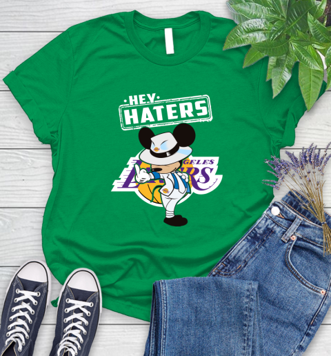 NBA Hey Haters Mickey Basketball Sports Los Angeles Lakers Women's T-Shirt 9