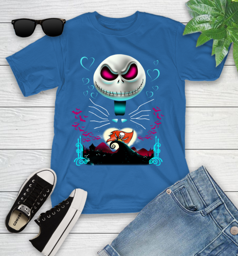 NFL Tampa Bay Buccaneers Jack Skellington Sally The Nightmare Before Christmas Football Youth T-Shirt 12