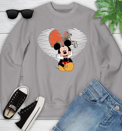 NFL Cleveland Browns The Heart Mickey Mouse Disney Football T Shirt_000 Youth Sweatshirt 3