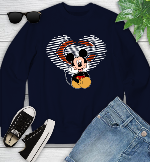 NFL Chicago Bears The Heart Mickey Mouse Disney Football T Shirt_000 Youth Sweatshirt 2