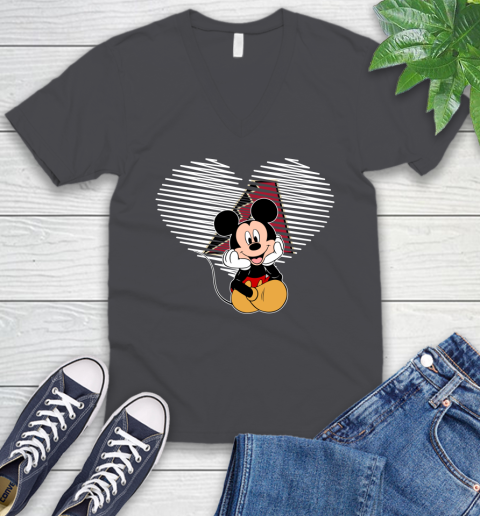 MLB Arizona Diamondbacks The Heart Mickey Mouse Disney Baseball T Shirt_000 V-Neck T-Shirt 4