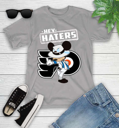 NHL Hey Haters Mickey Hockey Sports Philadelphia Flyers Youth T-Shirt 4