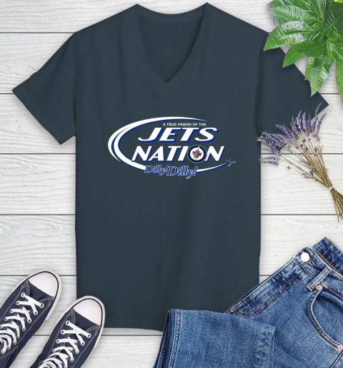 NHL A True Friend Of The Winnipeg Jets Dilly Dilly Hockey Sports Women's V-Neck T-Shirt 8