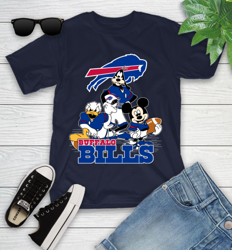 NFL Buffalo Bills Mickey Mouse Donald Duck Goofy Football Shirt Youth T-Shirt 17