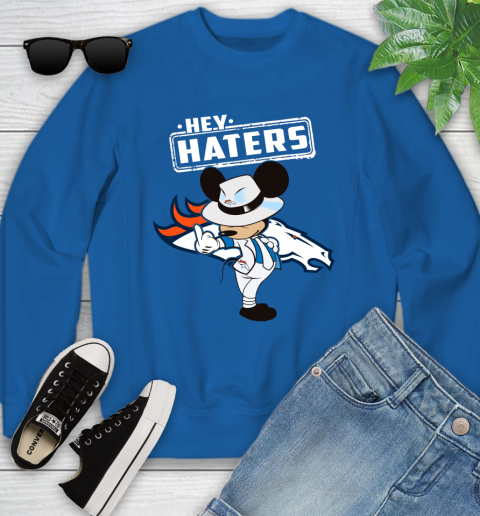 NFL Hey Haters Mickey Football Sports Denver Broncos Youth Sweatshirt 7