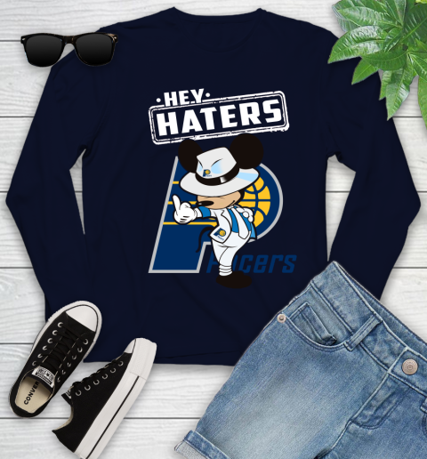 NBA Hey Haters Mickey Basketball Sports Indiana Pacers Youth Long Sleeve 2