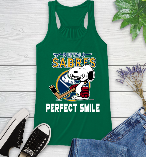 NHL Buffalo Sabres Snoopy Perfect Smile The Peanuts Movie Hockey T Shirt Racerback Tank 6