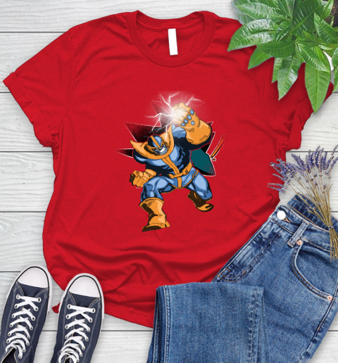 San Jose Sharks NHL Hockey Thanos Avengers Infinity War Marvel Women's T-Shirt 13