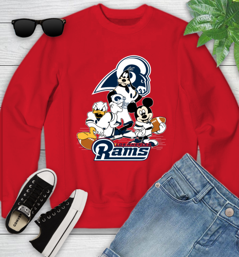NFL Los Angeles Rams Mickey Mouse Donald Duck Goofy Football Shirt Youth Sweatshirt 8