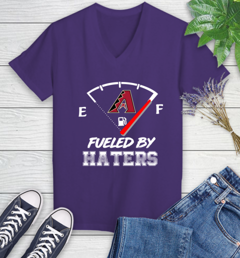 Arizona Diamondbacks MLB Baseball Fueled By Haters Sports Women's V-Neck T-Shirt 3