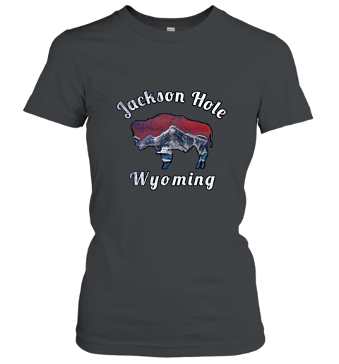 Jackson Hole Wyoming Sweatshirt with Flag Themed Scenery alottee Women T-Shirt