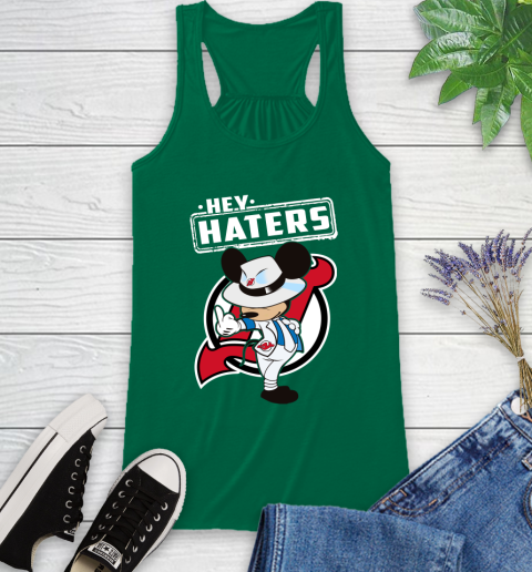 NHL Hey Haters Mickey Hockey Sports New Jersey Devils Racerback Tank 6