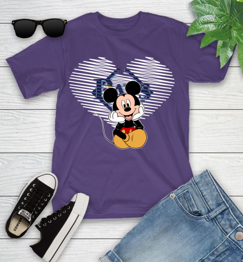 MLB Tampa Bay Rays The Heart Mickey Mouse Disney Baseball T Shirt_000 Youth T-Shirt 3