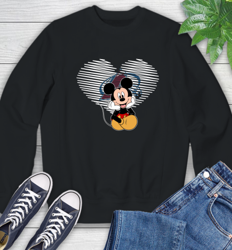 NHL Colorado Avalanche Carolina Hurricanes The Heart Mickey Mouse Disney Hockey Sweatshirt