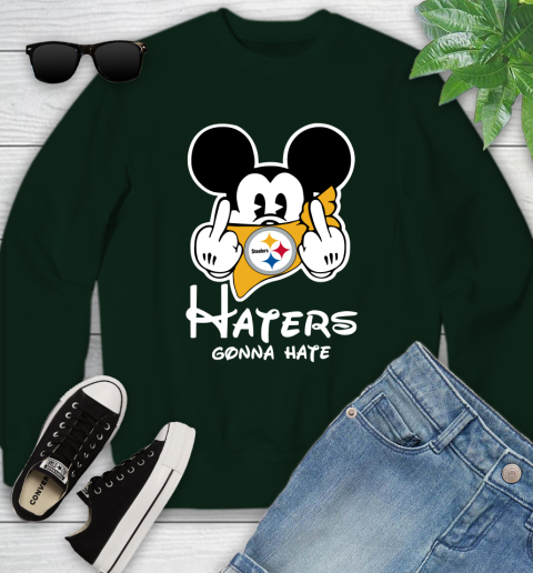 NFL Pittsburgh Steelers Haters Gonna Hate Mickey Mouse Disney Football T Shirt_000 Youth Sweatshirt 9