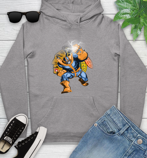 Chicago Blackhawks NHL Hockey Thanos Avengers Infinity War Marvel Youth Hoodie 6