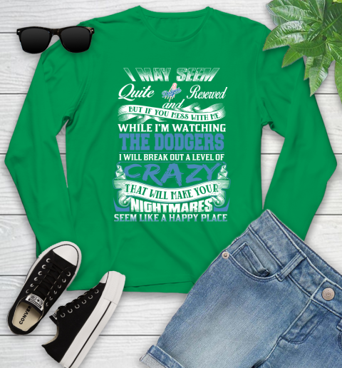 Los Angeles Dodgers MLB Baseball Don't Mess With Me While I'm Watching My Team Youth Long Sleeve 7