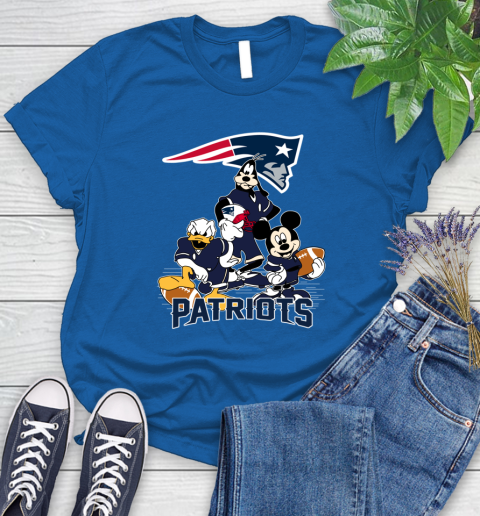 NFL New England Patriots Mickey Mouse Donald Duck Goofy Football Shirt Women's T-Shirt 12