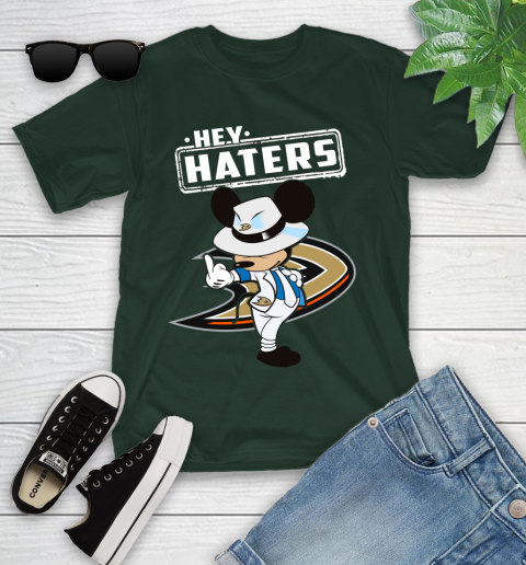 NHL Hey Haters Mickey Hockey Sports Anaheim Ducks Youth T-Shirt 5