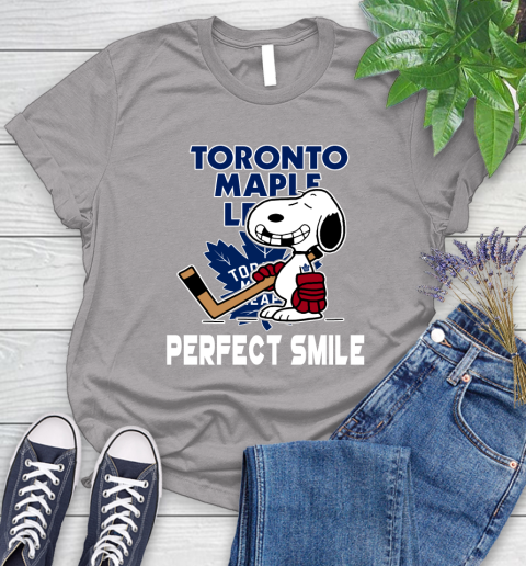 NHL Toronto Maple Leafs Snoopy Perfect Smile The Peanuts Movie Hockey T Shirt Women's T-Shirt 5