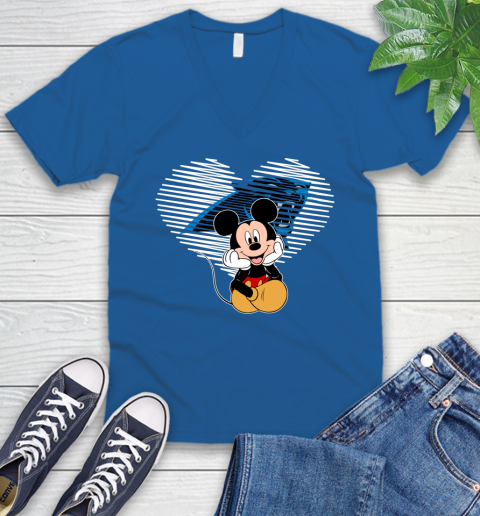 NFL Carolina Panthers The Heart Mickey Mouse Disney Football T Shirt_000 V-Neck T-Shirt 5