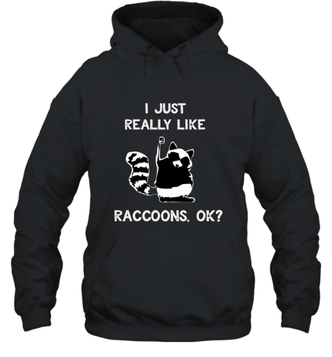 Funny Raccoon T Shirt I Just Really Like Raccoons Lover Gift Hooded