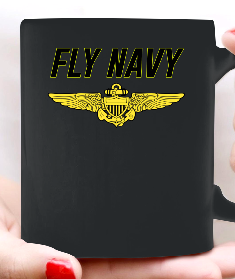 Fly Navy Shirt Pilot Wings Ceramic Mug 11oz