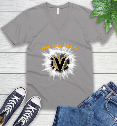 Vegas Golden Knights NHL Hockey Adoring Fan Rip Sports V-Neck T-Shirt 3