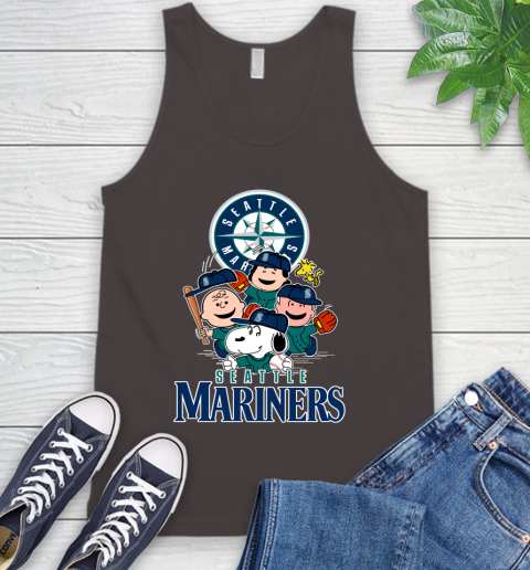 MLB Seattle Mariners Snoopy Charlie Brown Woodstock The Peanuts Movie Baseball T Shirt_000 Tank Top 6