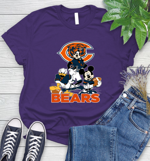 NFL Chicago Bears Mickey Mouse Donald Duck Goofy Football Shirt Women's T-Shirt 4