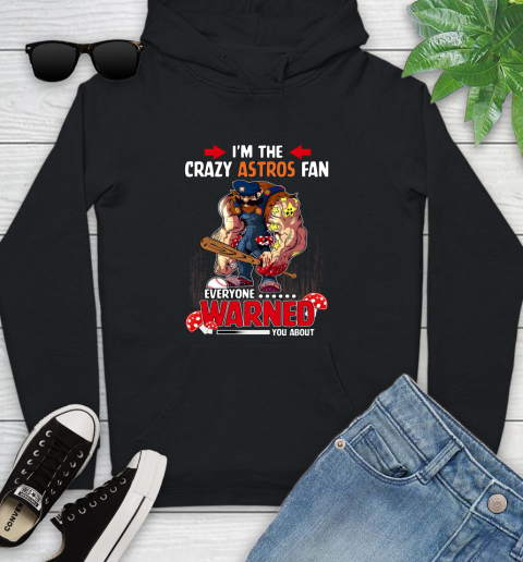 Houston Astros MLB Baseball Mario I'm The Crazy Fan Everyone Warned You About Youth Hoodie