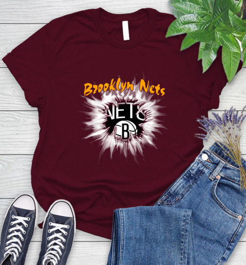 Brooklyn Nets NBA Basketball Rip Sports Women's T-Shirt 7
