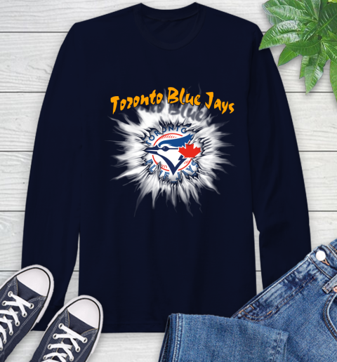 Toronto Blue Jays MLB Baseball Adoring Fan Rip Sports Long Sleeve T-Shirt 3