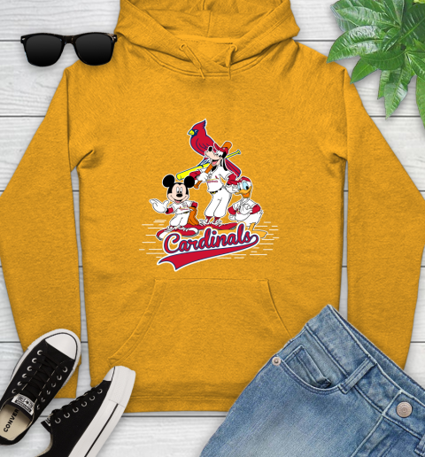 MLB St.Louis Cardinals Mickey Mouse Donald Duck Goofy Baseball T Shirt Youth Hoodie 2