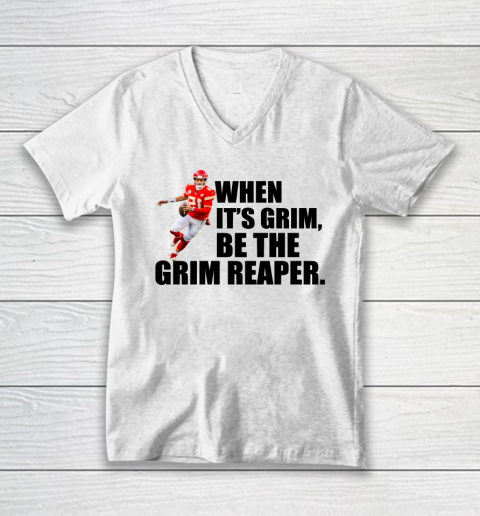 Patrick Mahomes Chiefs Grim Reaper Shirt V-Neck T-Shirt