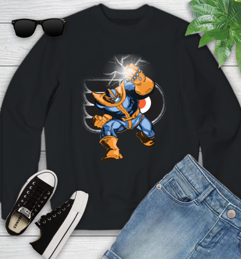 Philadelphia Flyers NHL Hockey Thanos Avengers Infinity War Marvel Youth Sweatshirt