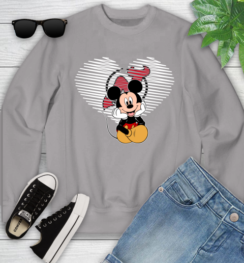 NHL New Jersey Devils The Heart Mickey Mouse Disney Hockey Youth Sweatshirt 3
