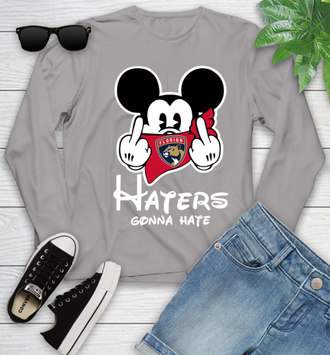 NHL Florida Panthers Haters Gonna Hate Mickey Mouse Disney Hockey T Shirt Youth Long Sleeve 5