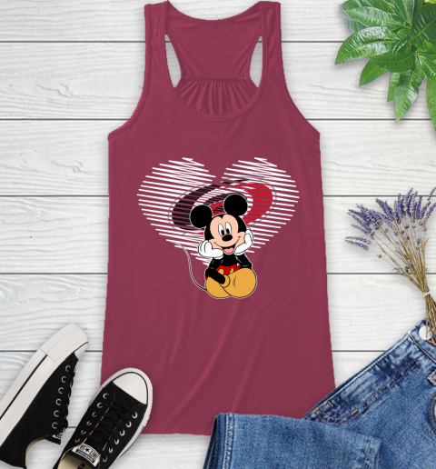NHL Carolina Hurricanes The Heart Mickey Mouse Disney Hockey Racerback Tank 7